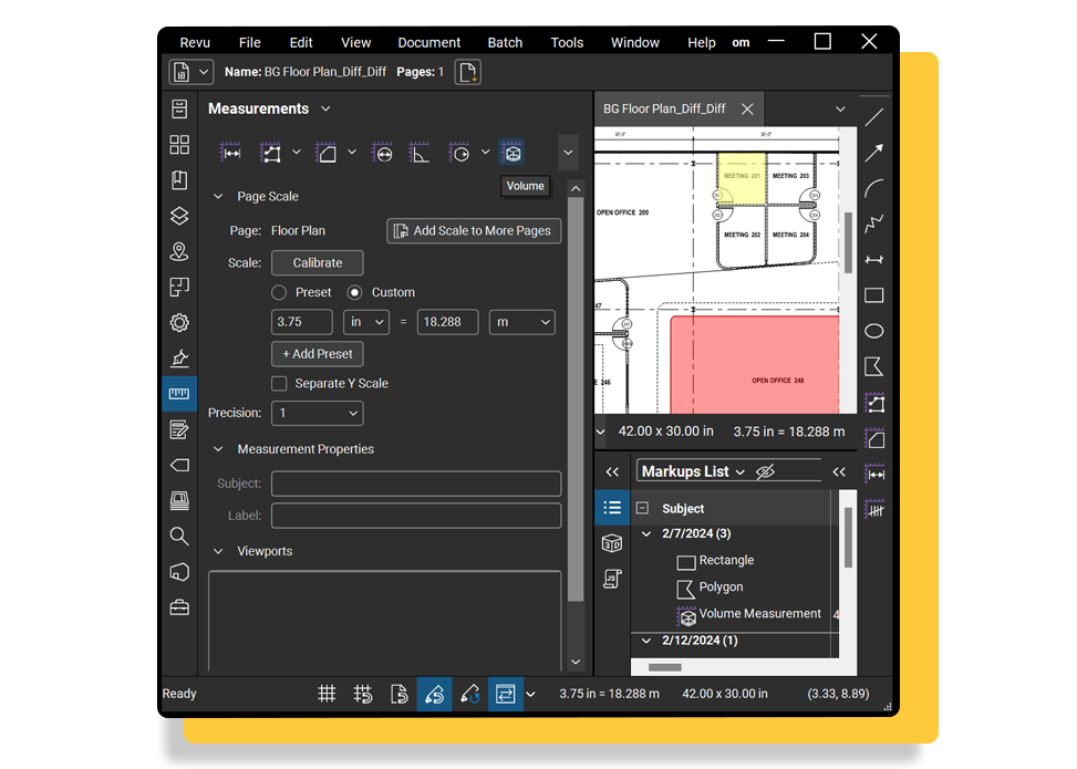 Markup and Measure Together with bluebeam revu