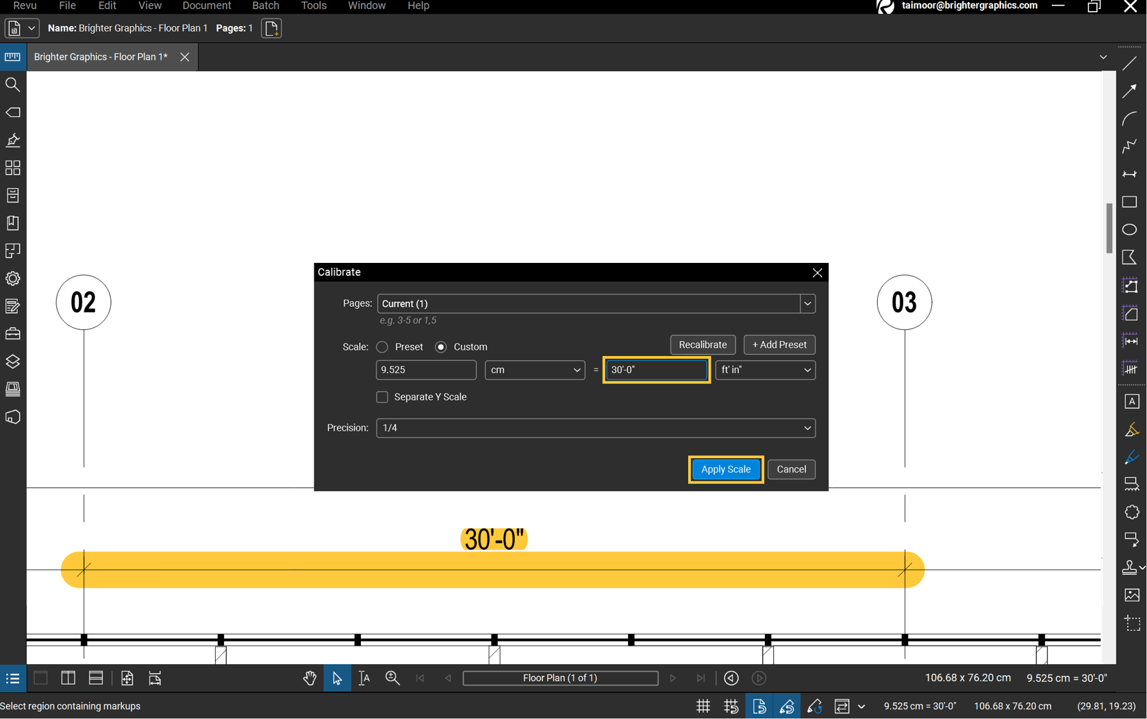 How to Calibrate the Scale of a Drawing in Bluebeam Revu