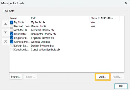 How-to-Create-a-Customised-Tool-Set-in-Revu-Step-04, Bluebeam Setup Guide, Brighter Graphics