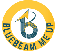 Bluebeam Me Up Logo, Bluebeam Upcoming Webinar Schedule, construction project management, Brighter Graphics